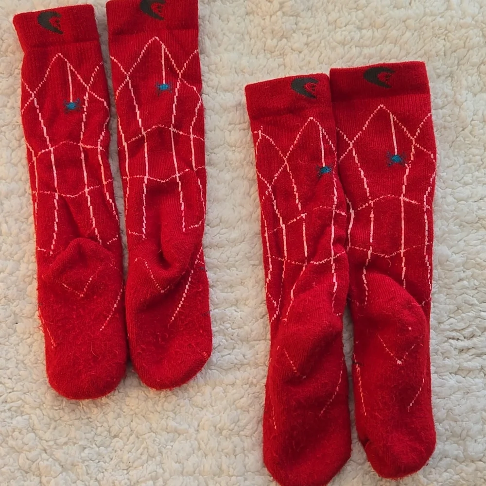 Lorpen Kids Red Spiderweb Knee-High Ski Socks Size Medium